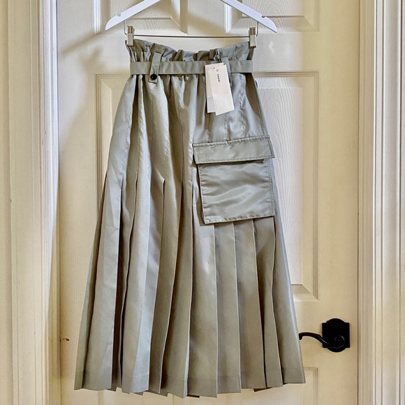 Sacai Khaki Twill Cargo Belted Skirt US2 - Picture 11 of 14